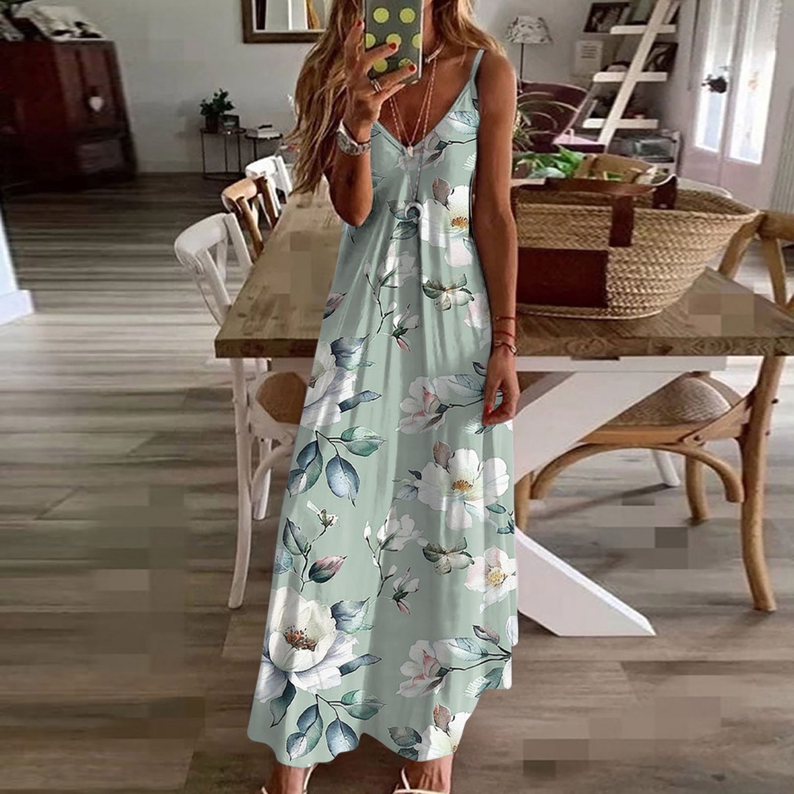 Abomasnow Women's Summer Bohemian Flowy Maxi Dresses Casual Loose Fit Spaghetti Strap Sleeveless Floral Printed V Neck Tank Dress Beach Vacation Sundress with Pockets - Walmart.com Abomasnow Women's Summer Bohemian Flowy Maxi Dresses Casual Loose Fit Spaghetti Strap Sleeveless Floral Printed V Neck Tank Dress Beach Vacation Sundress with Pockets - Walmart.com