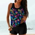 thumbnail image 1 of Abomasnow Women's Tankini Bathing Suits Two Piece Tankini Swimsuits Floral Graphic Swim Tank Top with Boyshorts S-2XL, 1 of 6