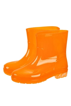 Women's Transparent PVC Mid Calf Rain Boots with Striped Texture for Daily Rainy Wear