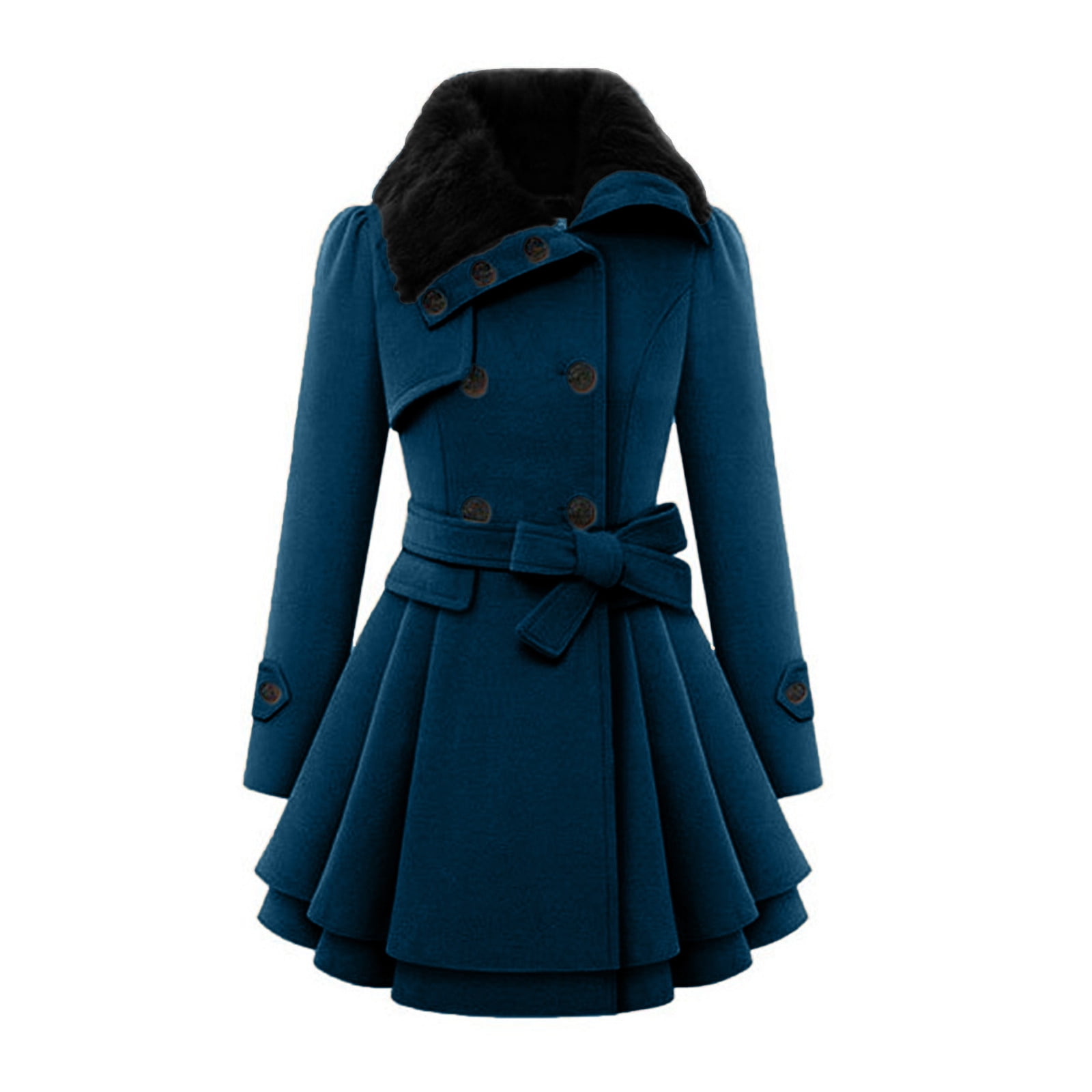 Maxi Long Overcoat Trench Jacket for Women Double Breasted Duster
