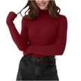 thumbnail image 1 of Abomasnow Women's Turtleneck Sweaters 2025 Fall Slim Fit Long Sleeve Pullover Sweater Lightweight Thermal Ribbed Knit Basic Jumpers, 1 of 8