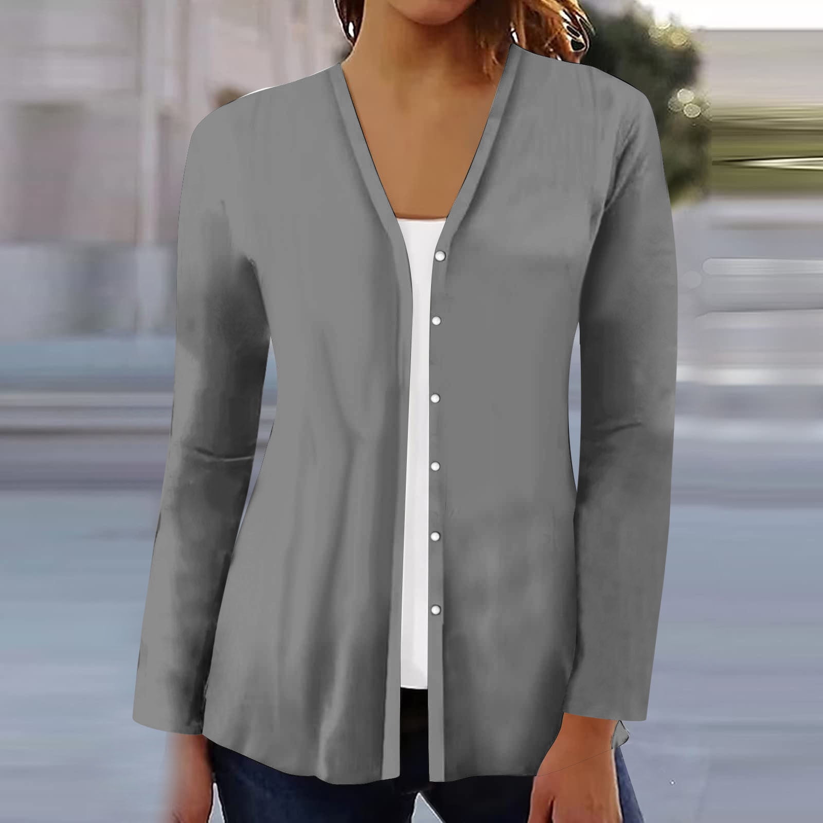 Women's V-neck Button Knitted Cardigan