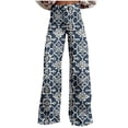 thumbnail image 1 of Abomasnow Women's Vintage Floral Print Jeans Low Rise Casual Wide Leg Baggy Denim Pants Colorful Y2k Wash Boyfriend Pants, 1 of 6