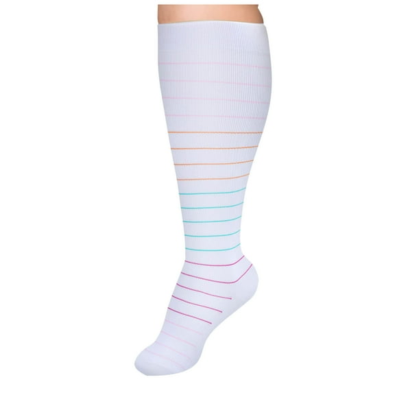 Abomasnow Women's Wide Width Compression Nylon Knee-High Socks, Plus Size Moisture-Wicking Cushioned High Stockings, Size XXL-XXXXL