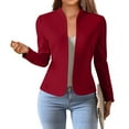 thumbnail image 1 of Abomasnow Women's Work Office Cardigan Blazer Elegant Stretch High Neck Long Sleeve Open Front Jacket Suit Blazer, 1 of 9