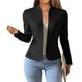 thumbnail image 1 of Abomasnow Women's Work Office Cardigan Blazer Elegant Stretch High Neck Long Sleeve Open Front Jacket Suit Blazer, 1 of 9