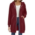 thumbnail image 1 of Abomasnow Women's Zip up Hoodies Oversized Long Sleeve Drawstring Hooded Sweatshirts 2025 Fall Fleece Jacket Coat with Pocket S-2XL, 1 of 5