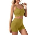 thumbnail image 1 of Abomasnow Womens 2 Piece Seamless Ribbed Workout Sets Adjustable Straps Wireless Sports Bra High Waist Yoga Shorts on Clearance, 1 of 5