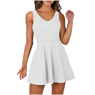 Abomasnow Womens 2-in-1 Twist Back Golf Tennis Dress A-Line Sleeveless Workout Exercise Athletic Mini Dresses on Clearance