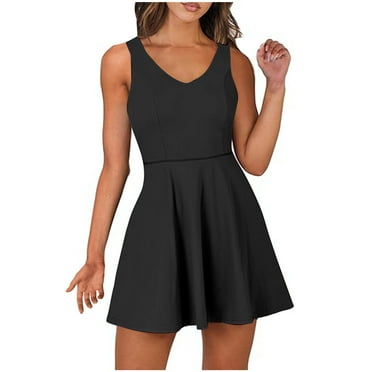 Abomasnow Womens 2-in-1 Twist Back Golf Tennis Dress A-Line Sleeveless Workout Exercise Athletic Mini Dresses on Clearance