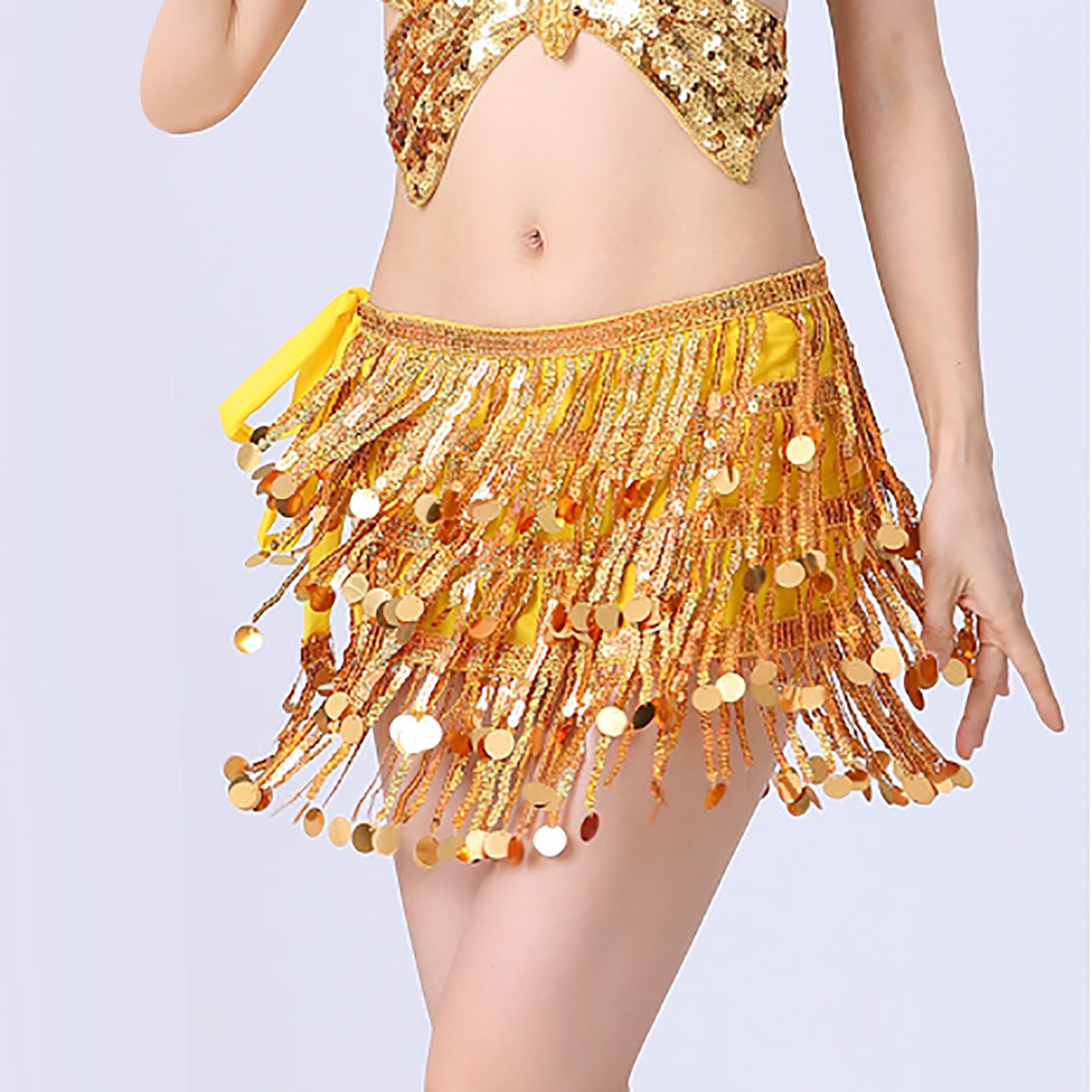 Belly Dancer Hp Scarf Sarong Skrt Wrap Sequns Flow Con Skrt Scarf