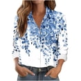 thumbnail image 1 of Abomasnow Womens Button Down Shirt Long Sleeve Blouse Dressy Casual Floral Printed Business Work Tops, 1 of 6