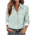 thumbnail image 1 of Abomasnow Womens Button Down Shirts Long Sleeve Wrinkle-Resistant Dress Shirts Casual V Neck Collared Tops Work Office Blouse, 1 of 6