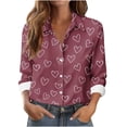 thumbnail image 1 of Abomasnow Womens Button Down Shirts Long Sleeve Wrinkle-Resistant Dress Shirts Casual V Neck Collared Tops Work Office Blouse, 1 of 6