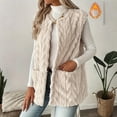 thumbnail image 1 of Abomasnow Womens Cable Knit Sweater Vest Oversized Sleeveless Open Front Long Vest Jackets Fall Winter Cardigan Outerwear with Pockets, 1 of 8