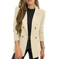 thumbnail image 1 of Abomasnow Womens Casual Blazer Jacket Gold Button Long Sleeve Work 0ffice Blazer Shawl Lapel Open Front Jacket, 1 of 6