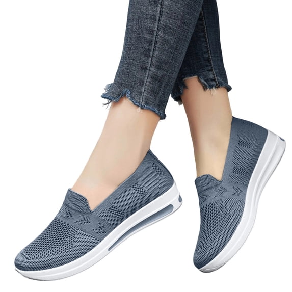 Abomasnow Womens Cloth Knit Slip‑On Breathable Walking Sneaker Shoes Casual Workout Running Going Out Shoes