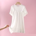 thumbnail image 1 of Abomasnow Womens' Cotton Nightgown Short Sleeve Princess Sleepwear Vintage Victorian Nightshirt Lounge Dress for 2-15 Years, 1 of 3