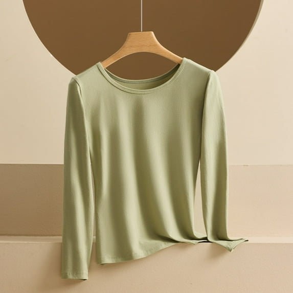 Abomasnow Womens Crewneck Long Sleeve Shirt Double Lined Basic Tees Side Ruched Going Out Crop Tops M-4XL