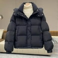 thumbnail image 1 of Abomasnow Womens Cropped Puffer Jacket Winter Long Sleeve Quilted Puffy Bubble Padded Short Coats with Drawstring M-3XL, 1 of 4