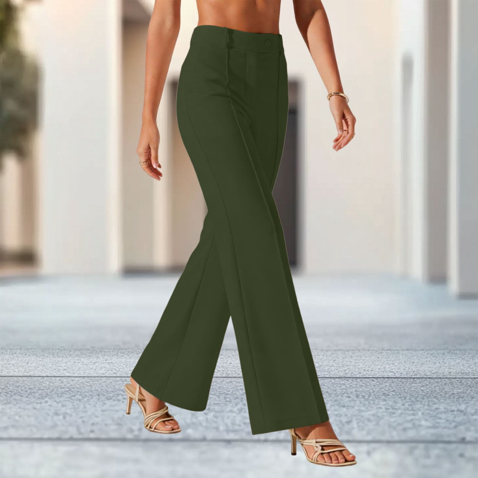 Abomasnow Womens Dress Pants High Waisted Business Casual Flare Pants ...