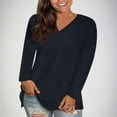 thumbnail image 1 of Abomasnow Womens Fall Plus Size Long Sleeve Tunic Tops for Leggings V Neck Casual Loose Fit Blouse Shirt, 1 of 8