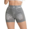 thumbnail image 1 of Abomasnow Womens Faux Denim Shorts Stretchy Butt Lifting Jean Shorts Plus Size Booty Jegging Shorts for Curvy Women, 1 of 5