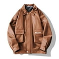 thumbnail image 1 of Abomasnow Womens Faux Leather Bomber Jackets Zip Up Cropped Lapel Moto Coats Fall Fashion Motorcycle Coats with Pockets, 1 of 7