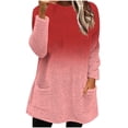 thumbnail image 1 of Abomasnow Womens Fleece Lined Sweatshirts Comfort Long Sleeve Crewneck Warm Sherpa Fuzzy Sweaters Fall Winter Thermal Oversized Tops, 1 of 5