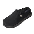 thumbnail image 1 of Abomasnow Womens Flock Metal‑Button Decor Round Toe Slip‑On Backless Clog Mule Casual Shoes, 1 of 7