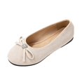 thumbnail image 1 of Abomasnow Womens Flock Rhinestone Bow Decor Round Toe Slip‑On Ballet Flat Shoes for Wedding Party, 1 of 9