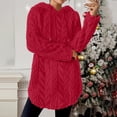 thumbnail image 1 of Abomasnow Womens Hooded Sweater Oversized Rebbed Knit Sweater Loose Fit Long Sleeve Curve Hem Fleece Sherpa Jacket Coat, 1 of 9
