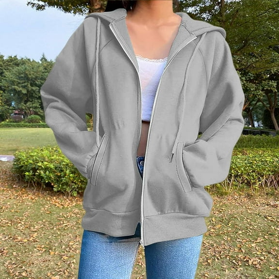 Abomasnow Womens Hoodies Plus Size Zipper Up Hooded Sweatshirts Lightweight Long Sleeve Solid Jacket Coat S-3XL