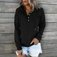 thumbnail image 1 of Abomasnow Womens Oversized Sweatshirts Long Sleeve V Neck Hoodies Plaid Print Button Down Drawstring Hooded Pullover Sweatshirts, 1 of 5