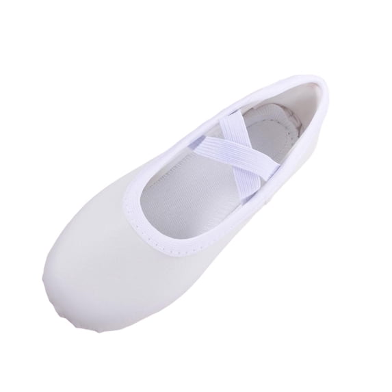 Abomasnow Womens PU Crisscross Elastic Strap Split Sole Ballet Dance Shoes Casual Lightweight Workout Yoga Shoes
