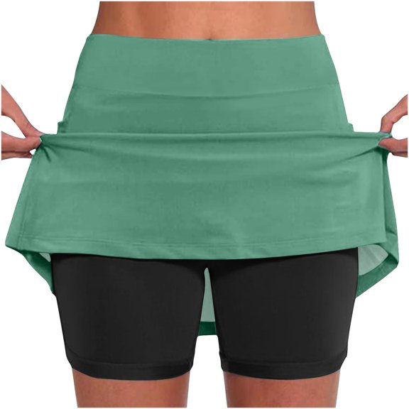 Abomasnow Womens Plus Size Skorts Tummy Control Plus Size Skorts for Women High Waist Athletic Sports Pants Skirt Casual Shorts