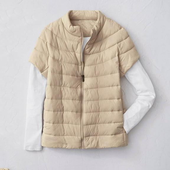 Abomasnow Womens Puffer Vest Lightweight Zip Up Stand Collar Quilted Jacket Winter Warm Puffy Vests Outerwear with Pockets