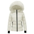 thumbnail image 1 of Abomasnow Womens Quilted Jackets Winter Thicken Warm Puffer Jacket Faux Fur Lined Hooded Waterproof Outdoor Down Jackets, 1 of 7