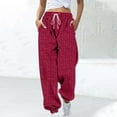 thumbnail image 1 of Abomasnow Womens Ribbed Knit Jogger Pants Soft Straight Leg Lounge Pajama Pants Fall Loose Pj Bottoms with Pockets S-2XL, 1 of 6