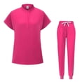 thumbnail image 1 of Abomasnow Womens Scrub Sets Cap Sleeve Stand Collar Top and Joggers 4 Way Stretch Nursing Uniform S-2XL, 1 of 4