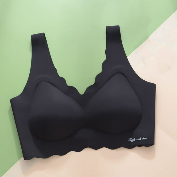 Abomasnow Womens Seamless Bras No Underwire Supportive Wireless Push Up Full Coverage Bralette Comfort Scalloped T-Shirt Bra