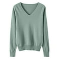 thumbnail image 1 of Abomasnow Womens Sweaters Long Sleeve V Neck Shirts Loose Casual Fashion Pullover Tops S-2XL, 1 of 5