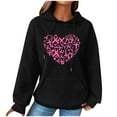 thumbnail image 1 of Abomasnow Womens Waffle Knit Sweatshirt Breast Cancer Awareness Hoodies, Drawstring Graphic Print Hoodies Casual Loose Fit Fall Winter Pullover Hoodie Sweatshirts, 1 of 3