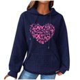 thumbnail image 1 of Abomasnow Womens Waffle Knit Sweatshirt Breast Cancer Awareness Hoodies, Drawstring Graphic Print Hoodies Casual Loose Fit Fall Winter Pullover Hoodie Sweatshirts, 1 of 3