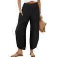 thumbnail image 1 of Abomasnow Womens Wide Leg Palazzo Capri Pants 2025 Summer Casual Loose High Waisted Lounge Flowy Cropped Beach Work Trousers, 1 of 9