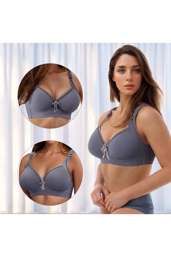Womens Wireless Push Up Bra Seamless Super Gather Bra Anti Sagging Breasts Support Push up Lifting Bras for Older Women