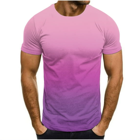 Abomasnow Workout Shirts for Men Big & Tall Short Sleeve Muscle Tees Comfort Gradient Color Running Tops Lightweight Crew Neck Athletic T-Shirts