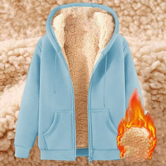 Abomasnow Zip Up Hoodie for Men Comfy Long Sleeve Sherpa Fleece Lined Warm Jackets Fall Winter Fuzzy Coats