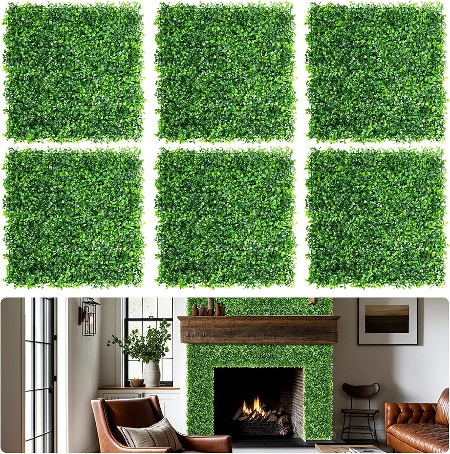 Curated visual reference: Fresh Look at Aboofx Artificial Grass Wall Panels 20 Pack 10X10In Green Wall