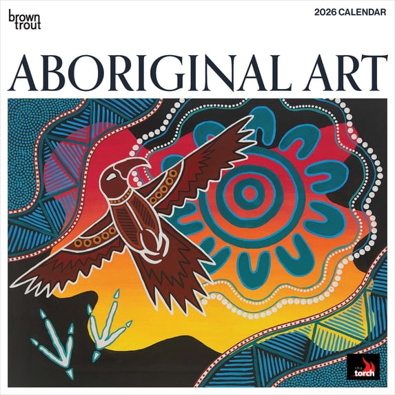 Aboriginal Art | 2026 12x24" (Hanging) Wall Calendar | Plastic-Free | BrownTrout